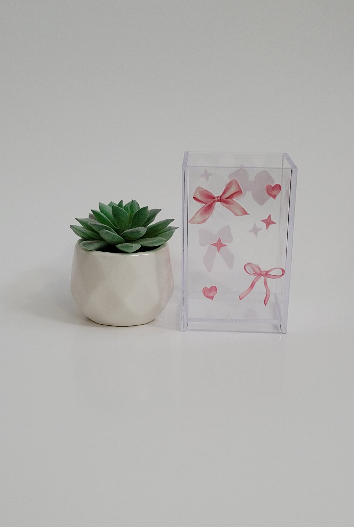 Coquette Bows and Hearts Pencil Holder