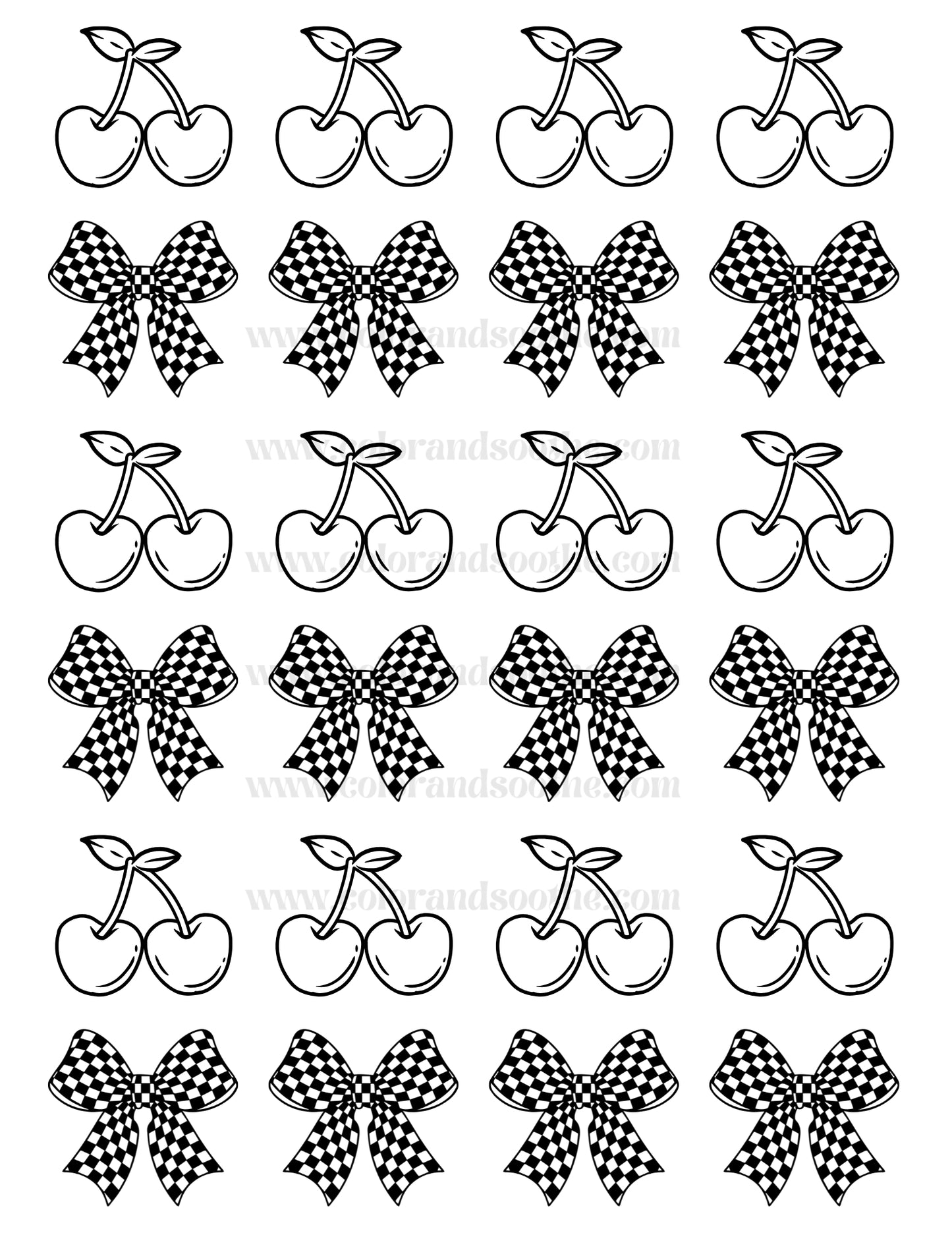 Cherries and Checkered Bows