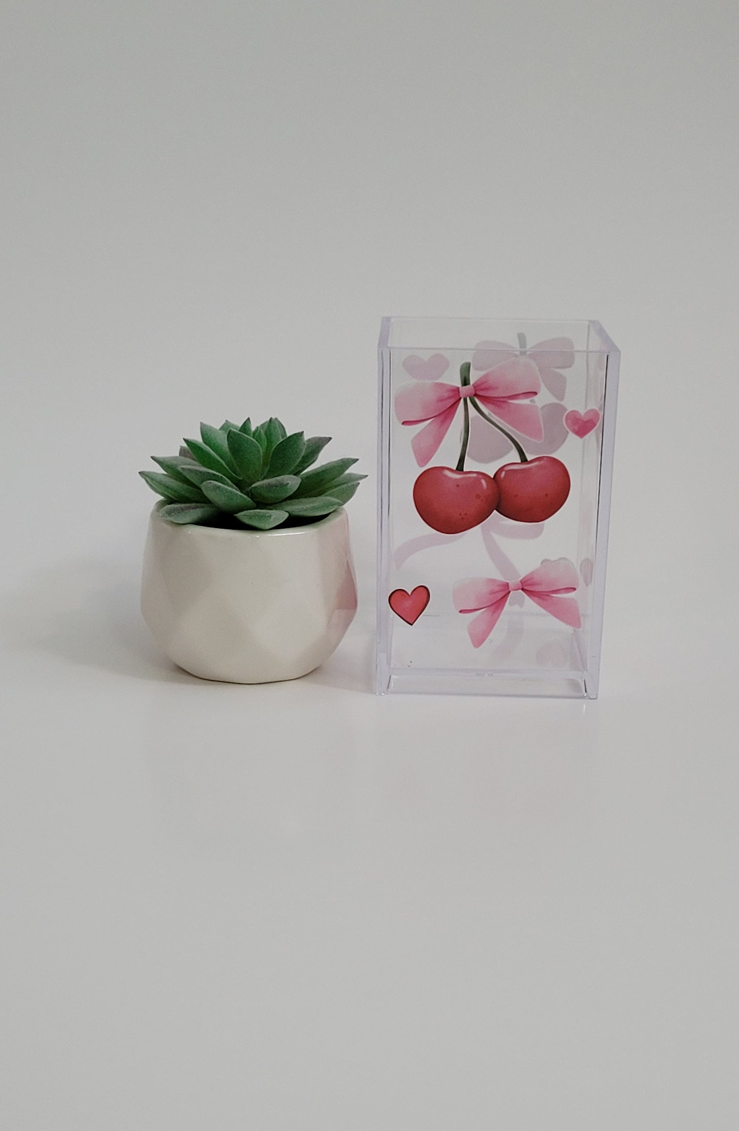 Cherries and Bows Pencil Holder