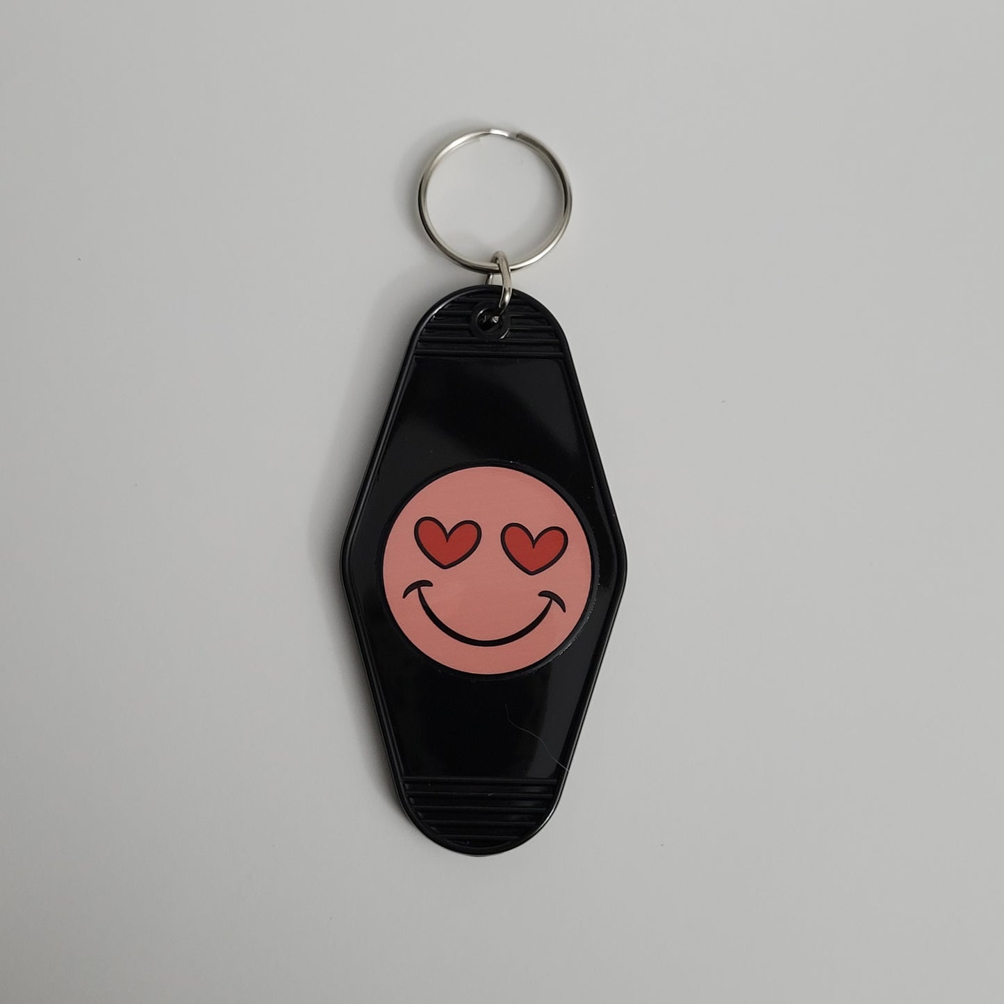 Retro Smiley Hotel Keychain