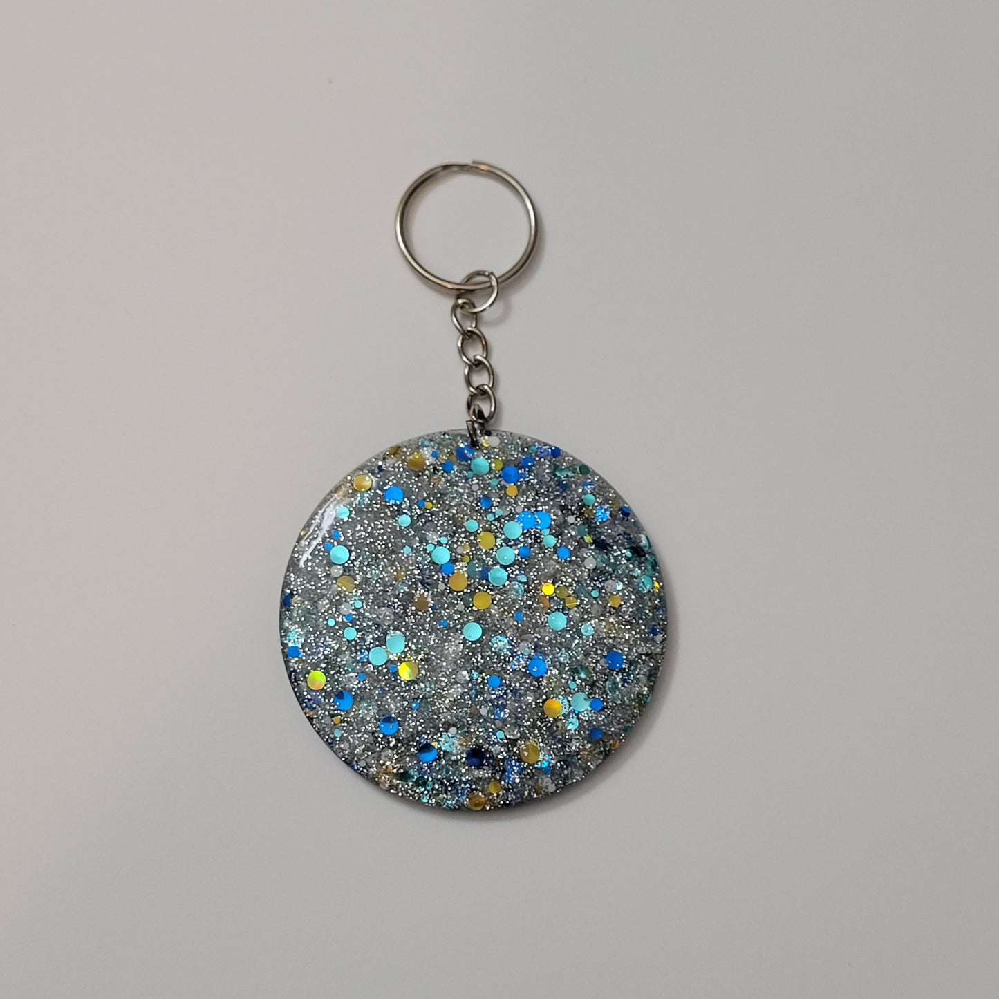 Emerald City Confetti Round Keychain
