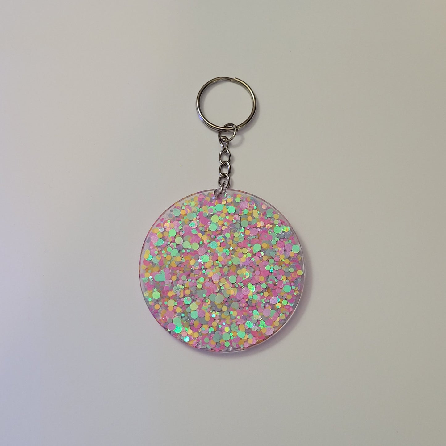 Sunset Confetti Round Keychain