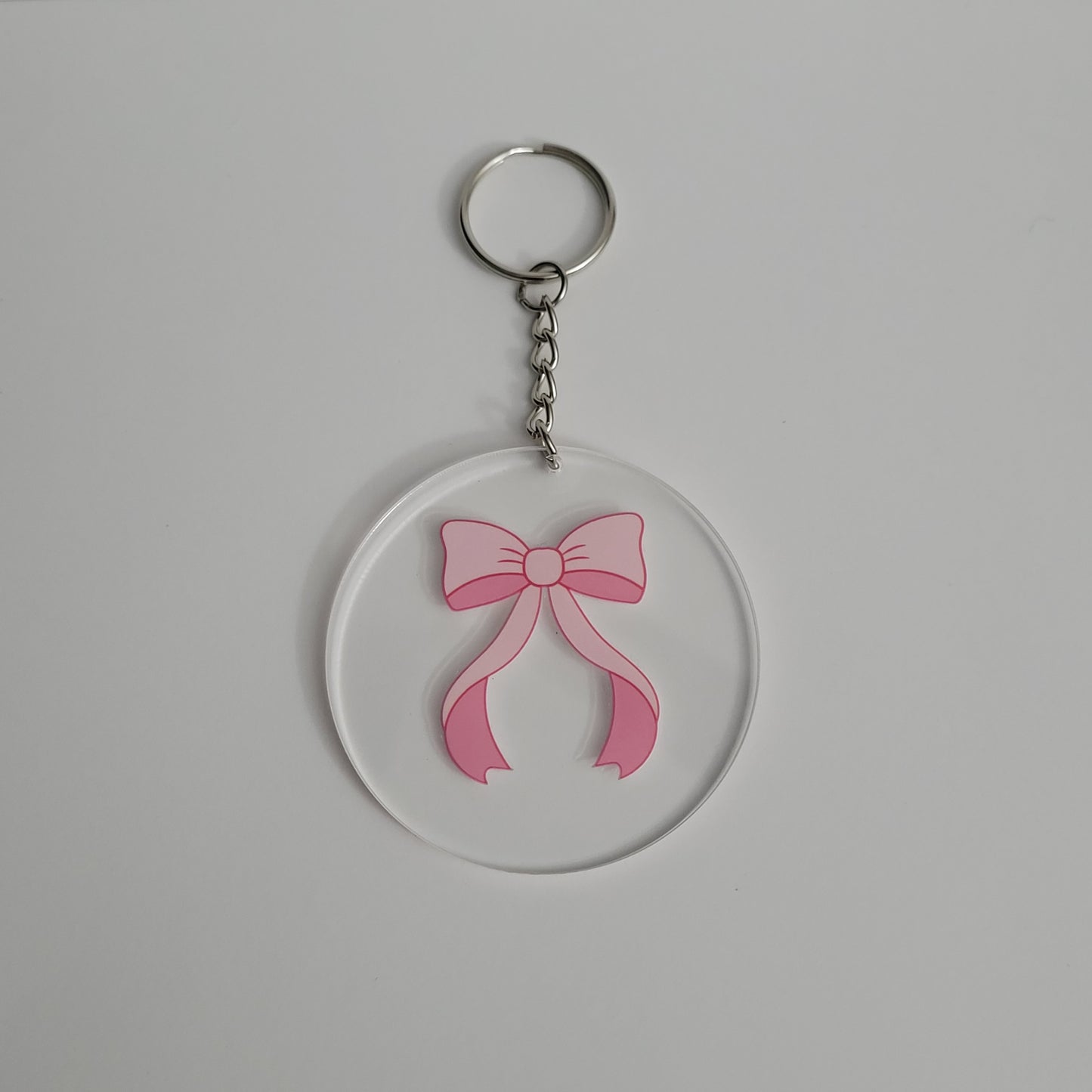 Pink Coquette Bow Acrylic Keychain