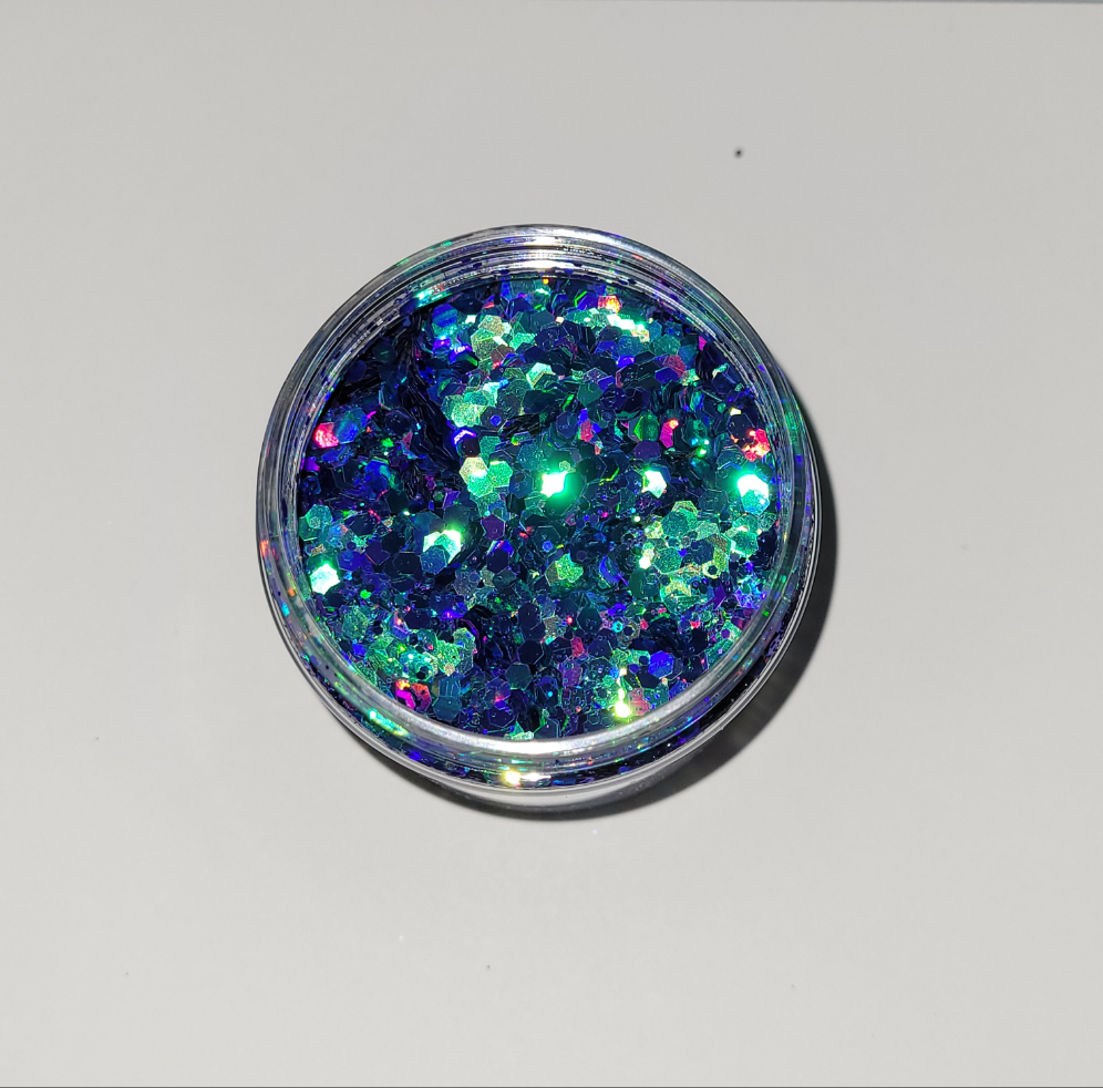 Teal and Green Color Shift Confetti