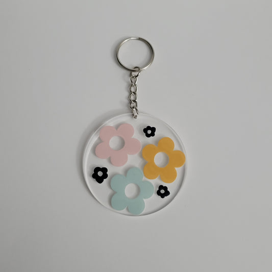 Groovy Flowers Acrylic Keychain