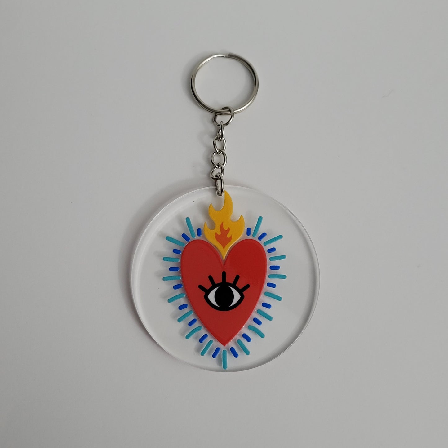 Evil Eye Heart Acrylic Keychain