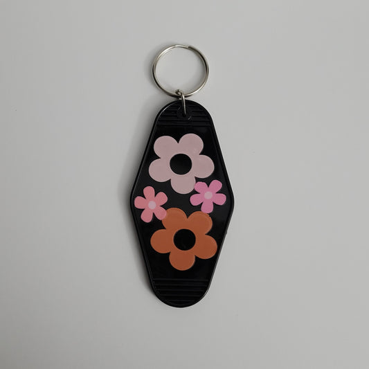 Groovy Flowers Hotel Keychain