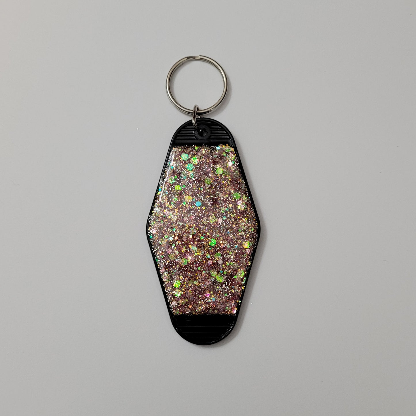 Rosey Till Midnight Confetti Hotel Keychain