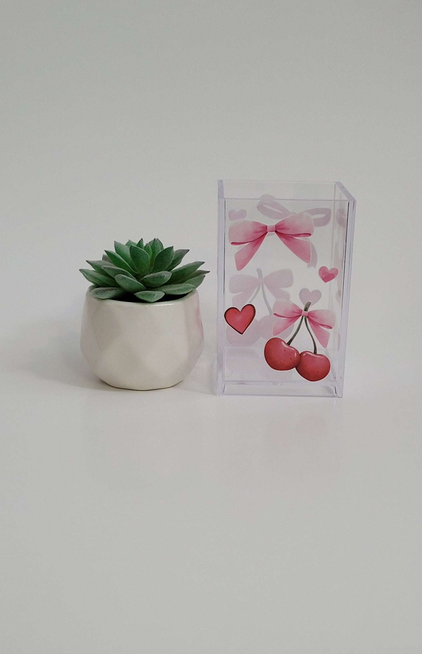 Cherries and Bows Pencil Holder
