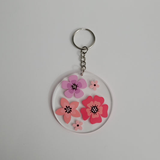 Floral Passion Acrylic Keychain