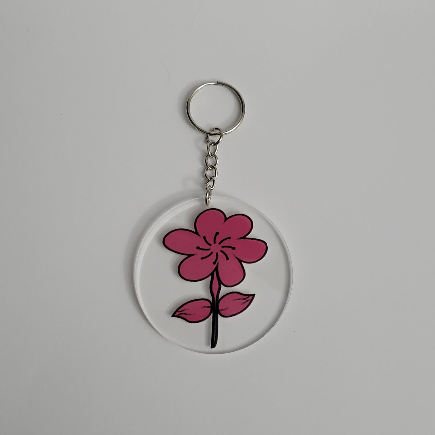 Bloom in Pink Acrylic Keychain
