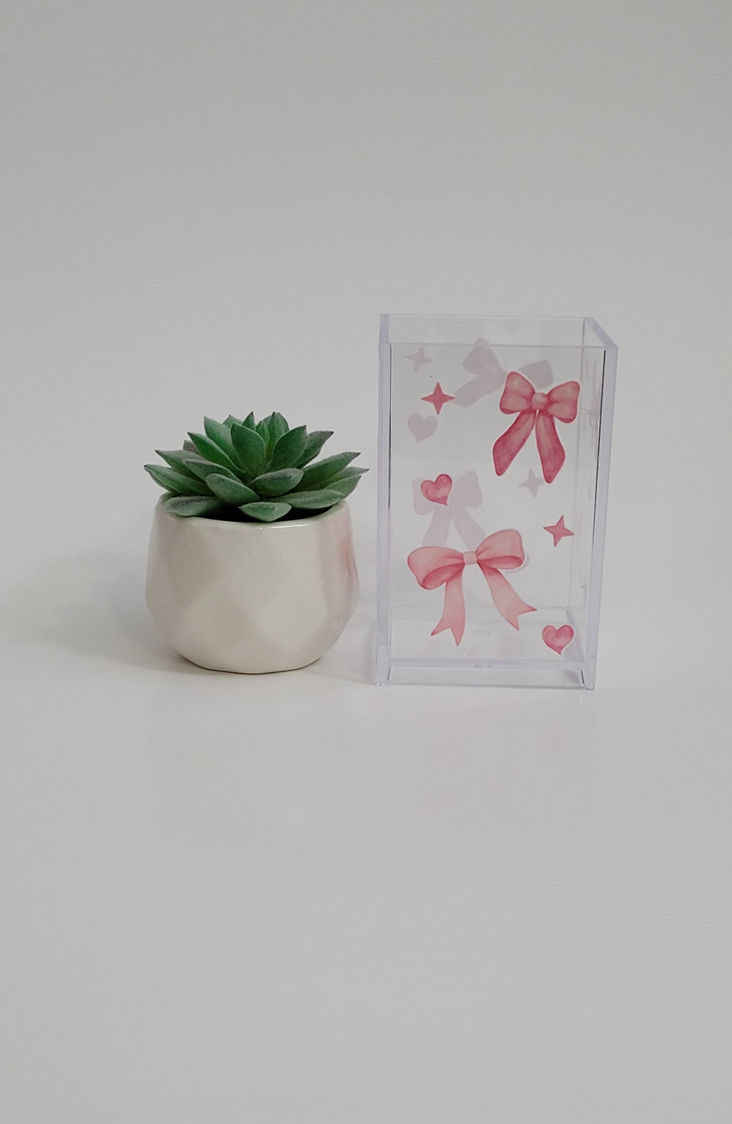 Coquette Bows and Hearts Pencil Holder