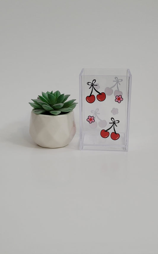 Cherries and Blossoms Pencil Holder