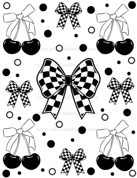 Checkered Bows and Cherries