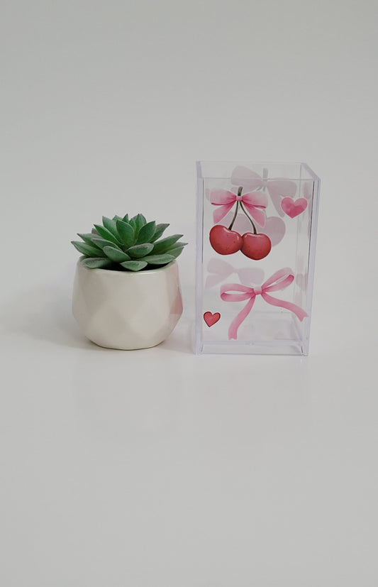 Cherries and Bows Pencil Holder