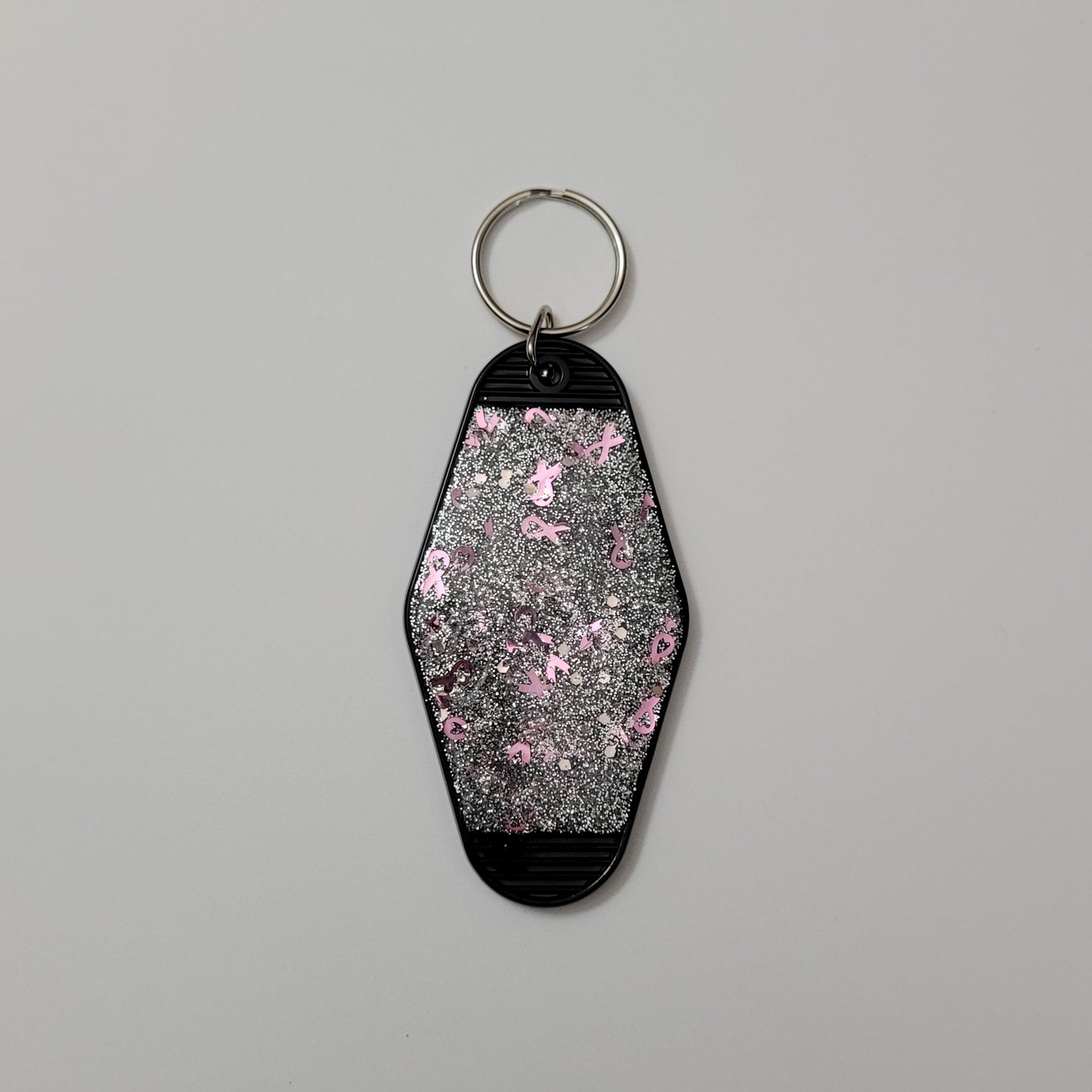 Breast Cancer Awareness Confetti Hotel Keychain