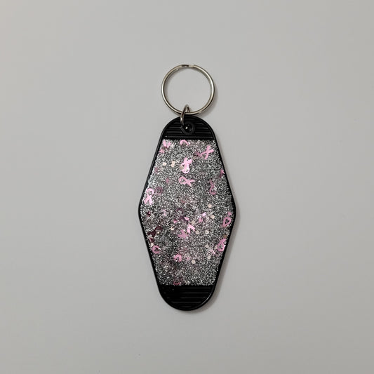 Breast Cancer Awareness Confetti Hotel Keychain