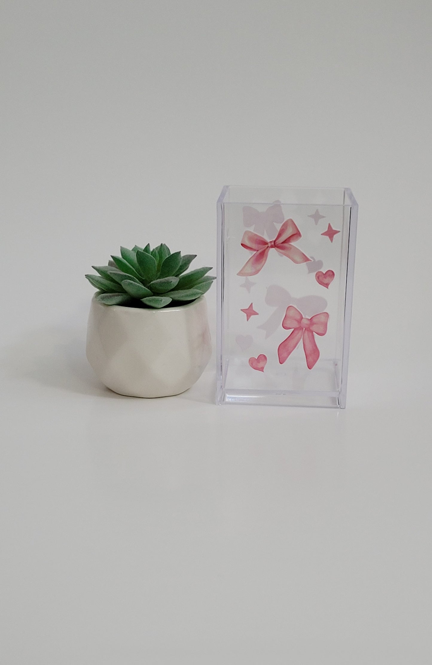 Coquette Bows and Hearts Pencil Holder