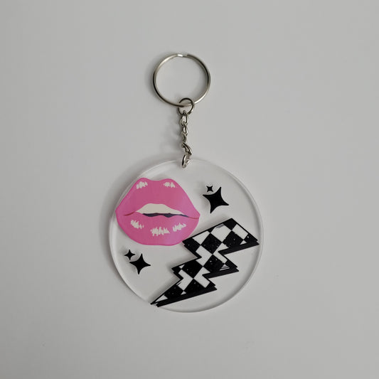 Kiss Me Retro Acrylic Keychain