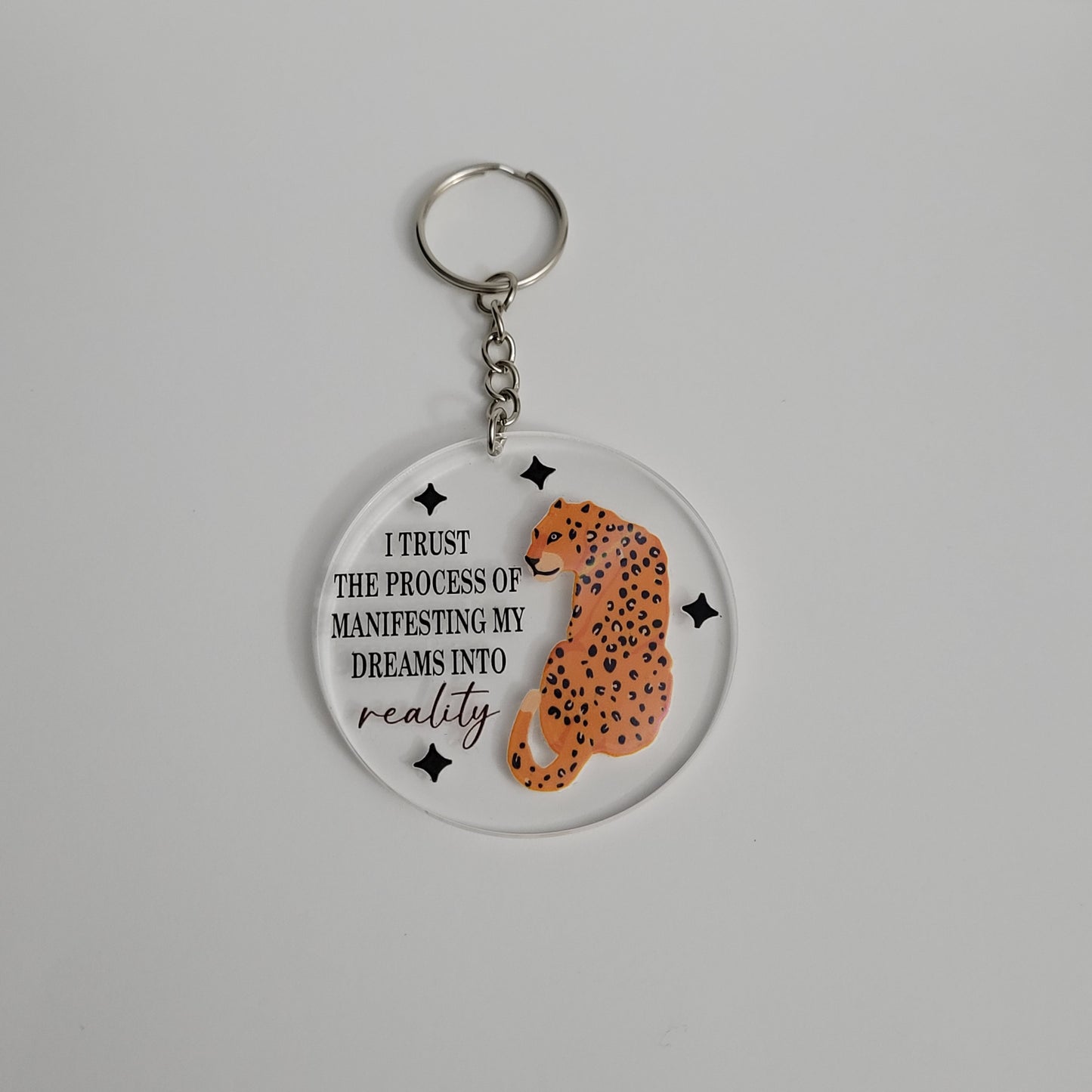 Inspirational Leopard Acrylic Keychain