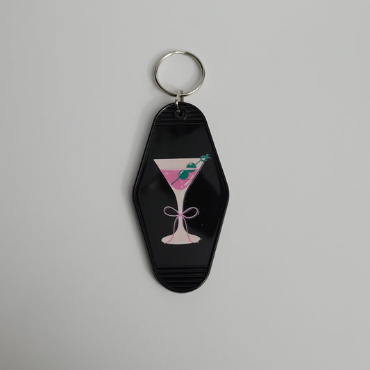 Martini Glass Hotel Keychain