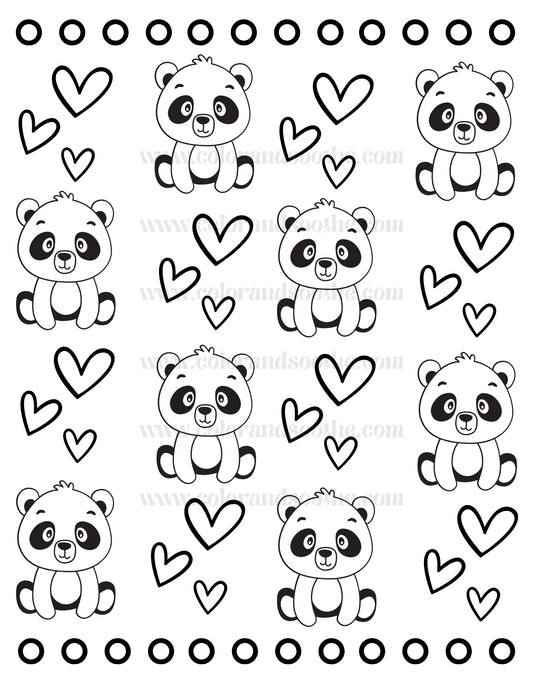 Panda with Hearts