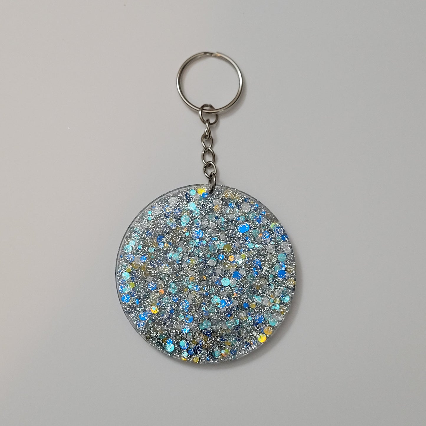 Turquoise Sunrise Confetti Keychain